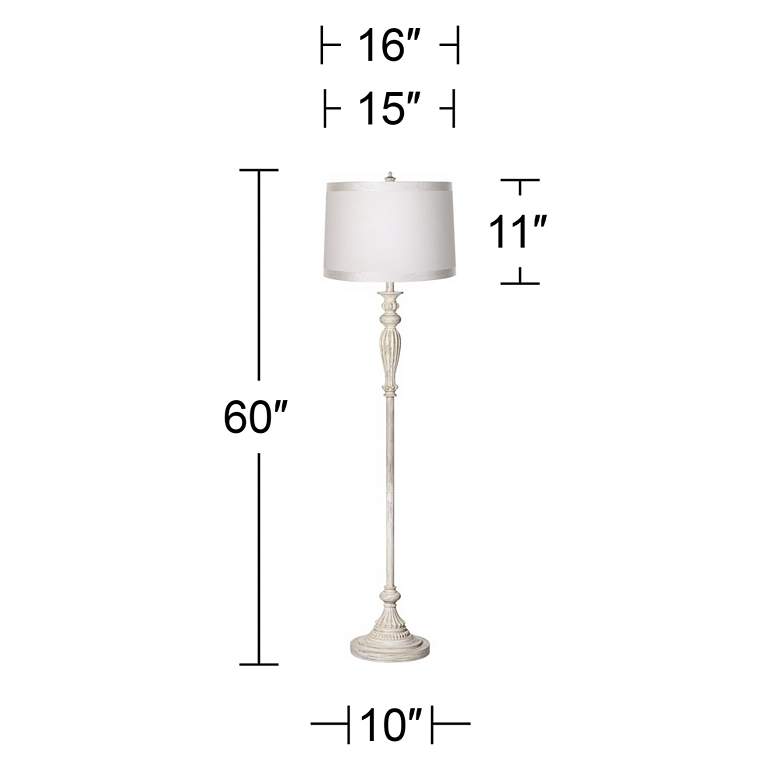 Image 6 360 Lighting Vintage Chic 60" White Drum and Antique White Floor Lamp more views