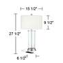 360 Lighting Watkin LED Glass Column USB and Outlet Table Lamps Set of 2