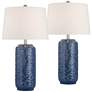 2_360 Lighting Waves 26 1/2" High Blue Ceramic Table Lamps Set of 2