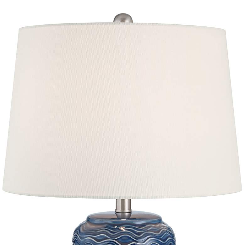 Image 3 360 Lighting Waves 26 1/2" High Blue Ceramic Table Lamps Set of 2 more views