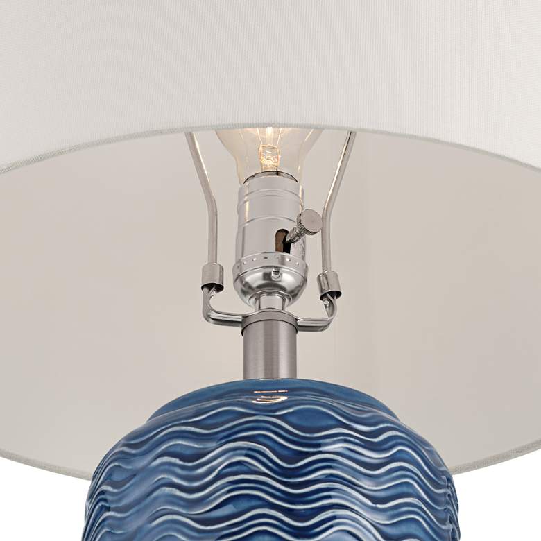 Image 4 360 Lighting Waves 26 1/2" High Blue Ceramic Table Lamps Set of 2 more views