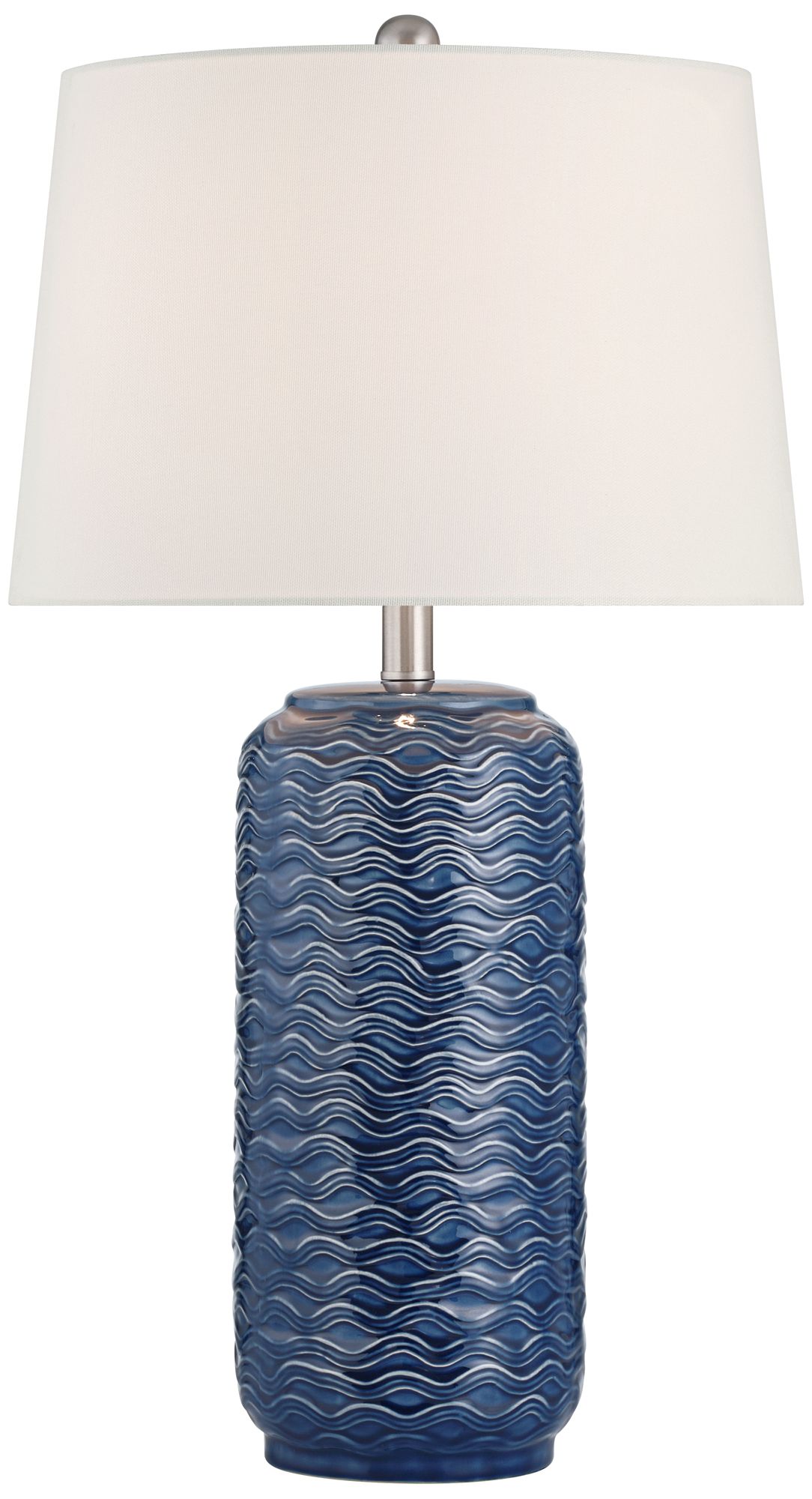 360 Lighting Waves 26 1/2" High Blue Ceramic Table Lamps Set of 2