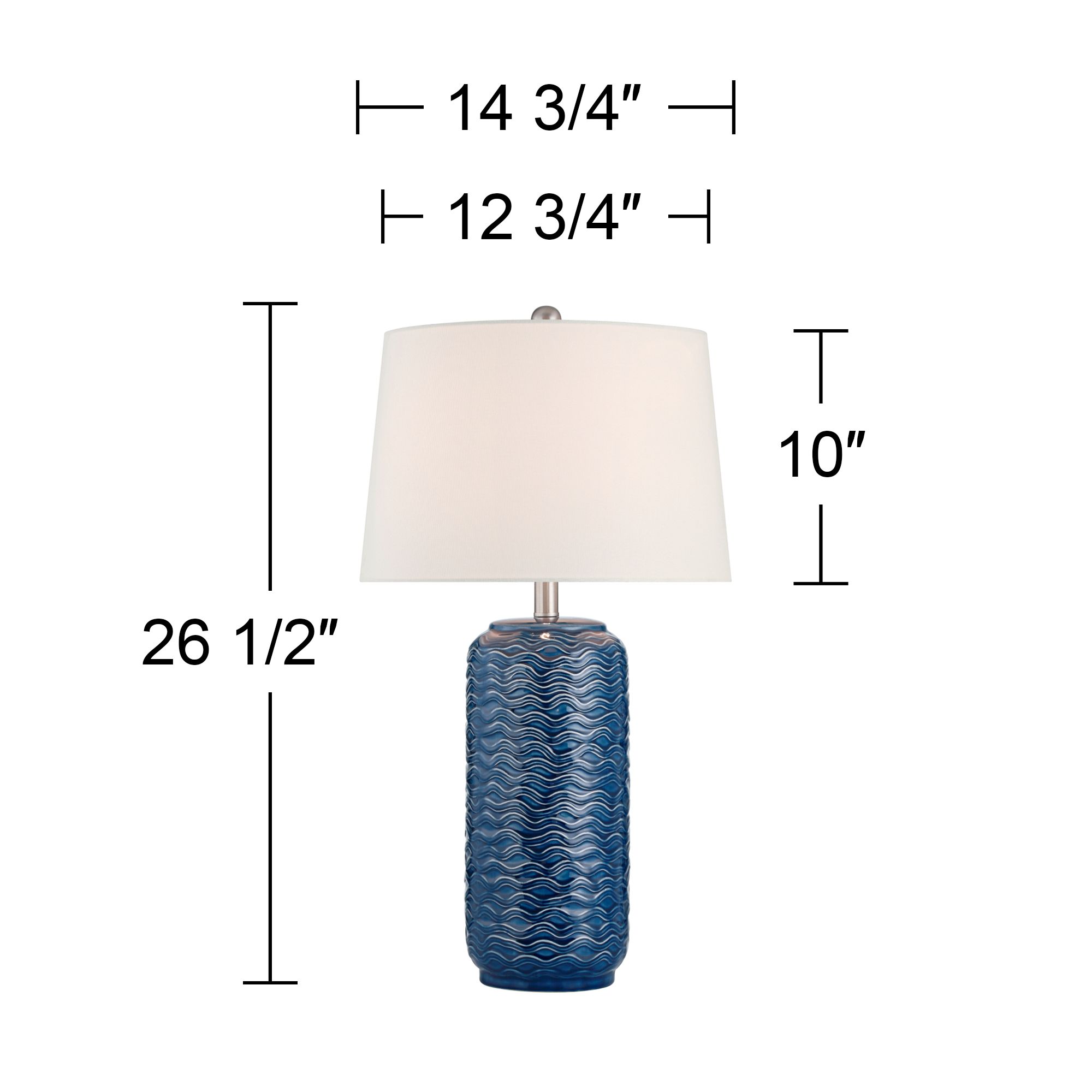 360 Lighting Waves 26 1/2" High Blue Ceramic Table Lamps Set of 2