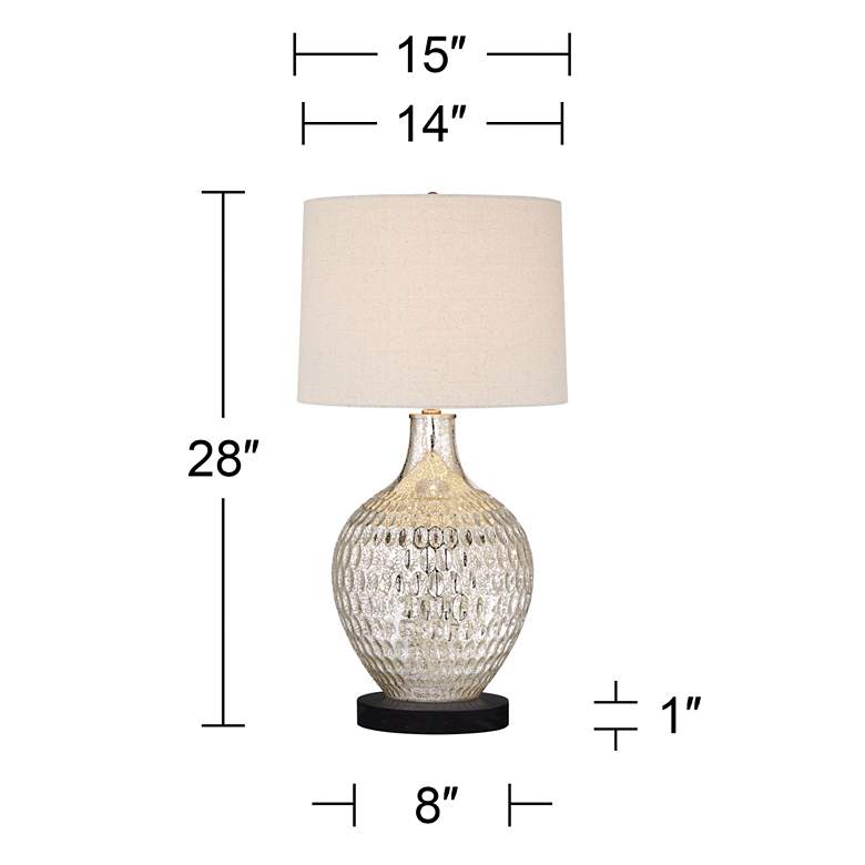 Image 5 360 Lighting Waylon 29 1/2 inch Mercury Glass Lamp with Black Marble Riser more views