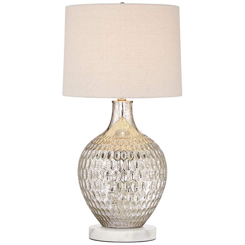 Image 1 360 Lighting Waylon 29 1/2" Mercury Glass Lamp with White Marble Riser