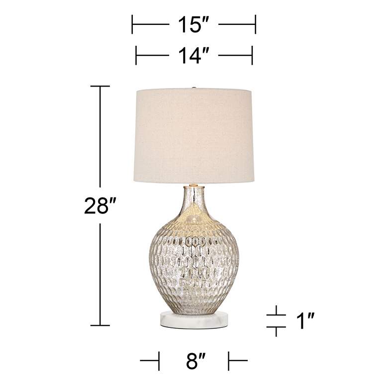 Image 5 360 Lighting Waylon 29 1/2 inch Mercury Glass Lamp with White Marble Riser more views