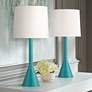 360 Lighting Wesley 24" High Aqua Blue Modern Table Lamps Set of 2