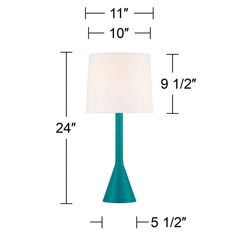 Image 7 360 Lighting Wesley 24" High Aqua Blue Modern Table Lamps Set of 2 more views