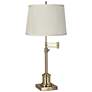 360 Lighting Westbury Adjustable Height Beige and Brass Swing Arm Desk Lamp
