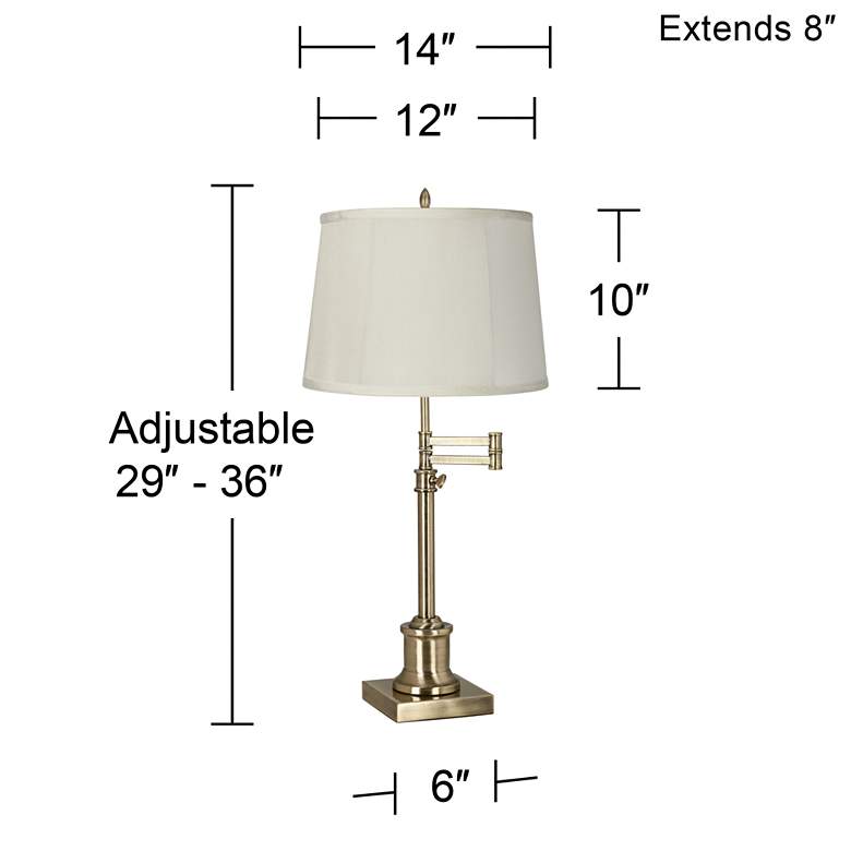 Image 3 360 Lighting Westbury Adjustable Height Beige and Brass Swing Arm Desk Lamp more views