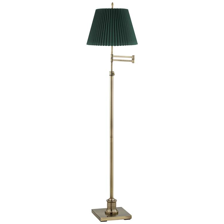 Image 1 360 Lighting Westbury Adjustable Height Green Pleated Shade Floor Lamp