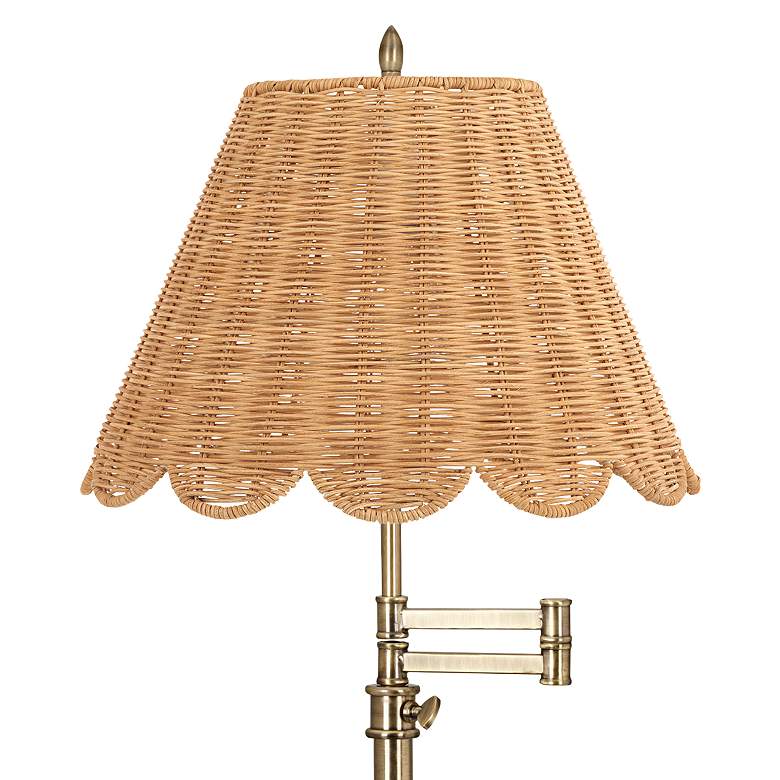 Image 2 360 Lighting Westbury Adjustable Height Rattan and Brass Swing Arm Lamp more views