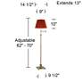 5_360 Lighting Westbury Adjustable Height Rust Brown Pleated Shade Floor Lamp more views