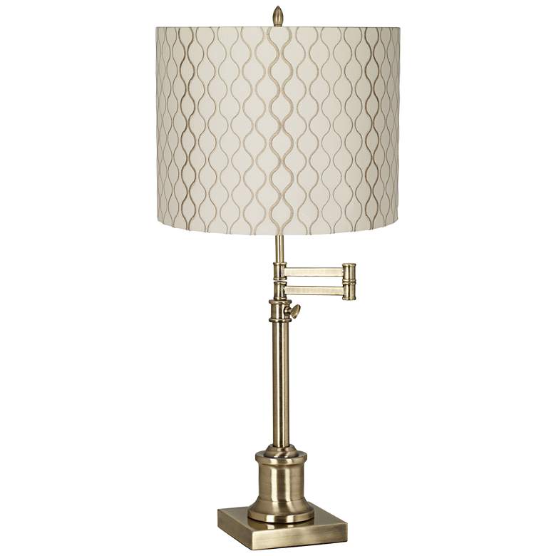 Image 2 360 Lighting Westbury Adjustable Hourglass Shade Brass Swing Arm Lamp