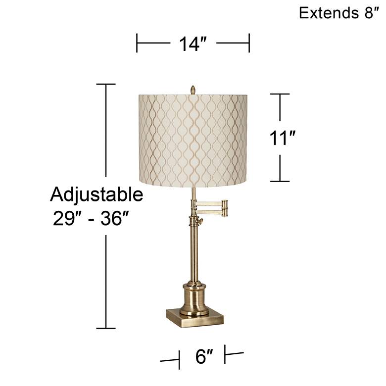 Image 6 360 Lighting Westbury Adjustable Hourglass Shade Brass Swing Arm Lamp more views
