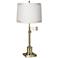 360 Lighting Westbury Adjustable White Shade Brass Swing Arm Desk Lamp