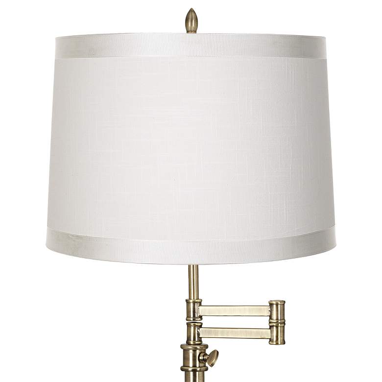Image 3 360 Lighting Westbury Adjustable White Shade Brass Swing Arm Desk Lamp more views