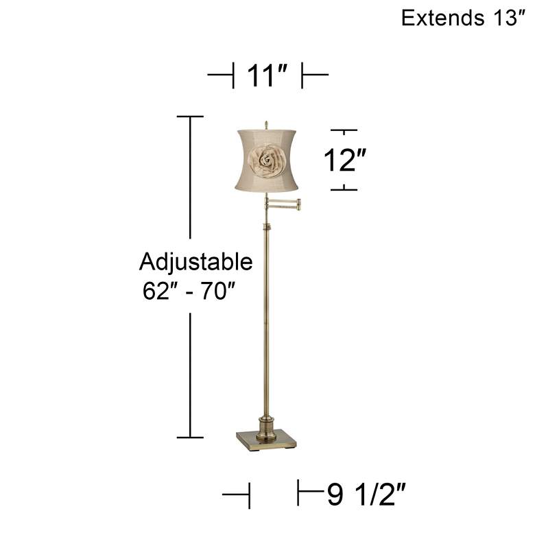 Image 3 360 Lighting Westbury Almond Flower Brass Adjustable Swing Arm Floor Lamp more views
