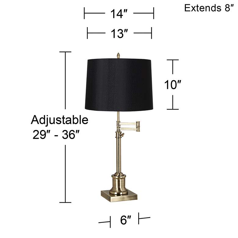 Image 3 360 Lighting Westbury Black and Brass Adjustable Swing Arm Lamp more views