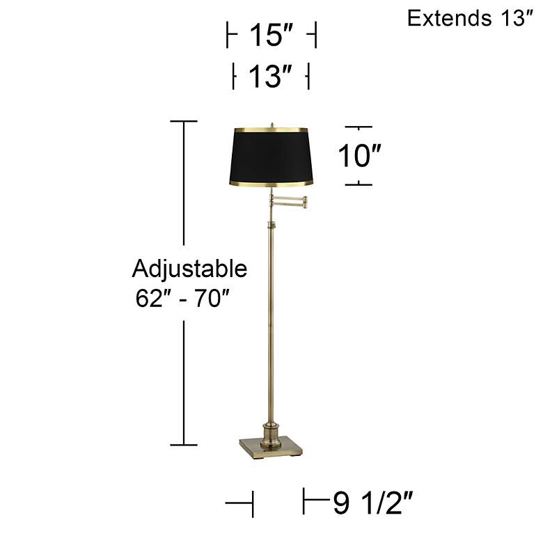 Image 4 360 Lighting Westbury Black and Gold Shade Brass Swing Arm Floor Lamp more views