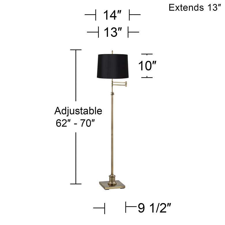 Image 4 360 Lighting Westbury Black Drum and Brass Adjustable Swing Arm Floor Lamp more views