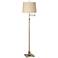 360 Lighting Westbury Burlap Shade Brass Swing Arm Floor Lamp