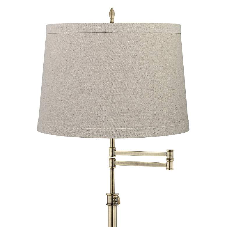 Image 2 360 Lighting Westbury Burlap Shade Brass Swing Arm Floor Lamp more views