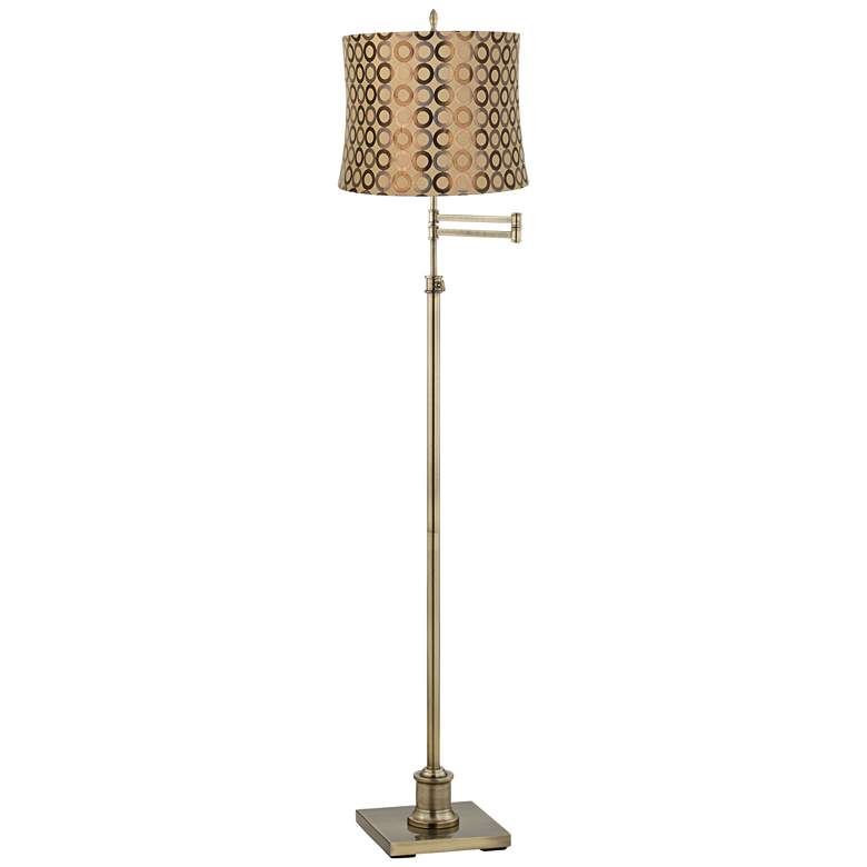 Image 1 360 Lighting Westbury Copper Circles Brass Adjustable Swing Arm Floor Lamp