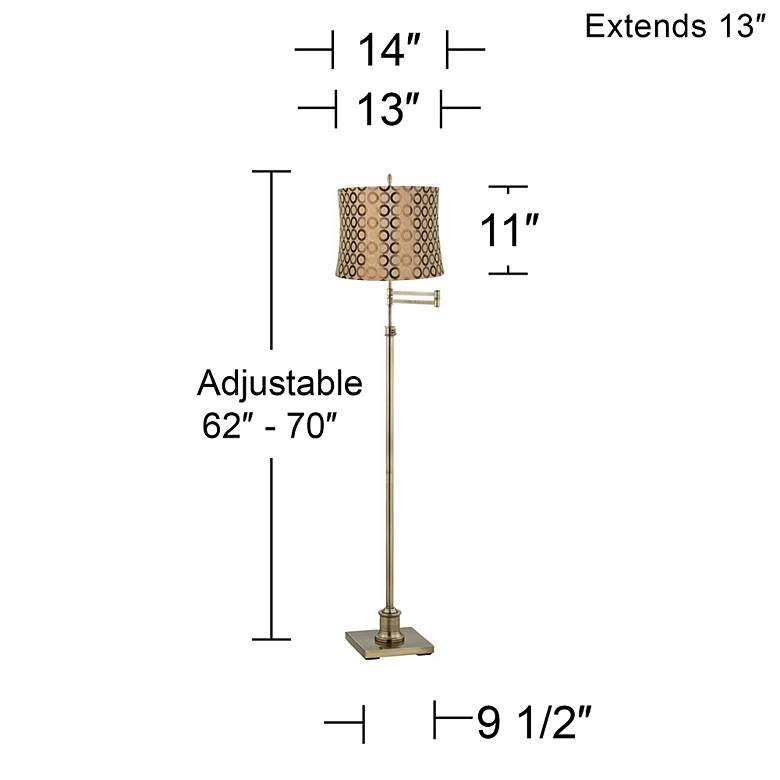 Image 4 360 Lighting Westbury Copper Circles Brass Adjustable Swing Arm Floor Lamp more views