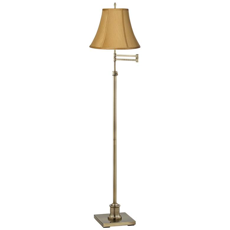 Image 1 360 Lighting Westbury Coppery Gold Shade Brass Swing Arm Floor Lamp