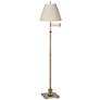 360 Lighting Westbury Cream Linen Shade Brass Swing Arm Floor Lamp