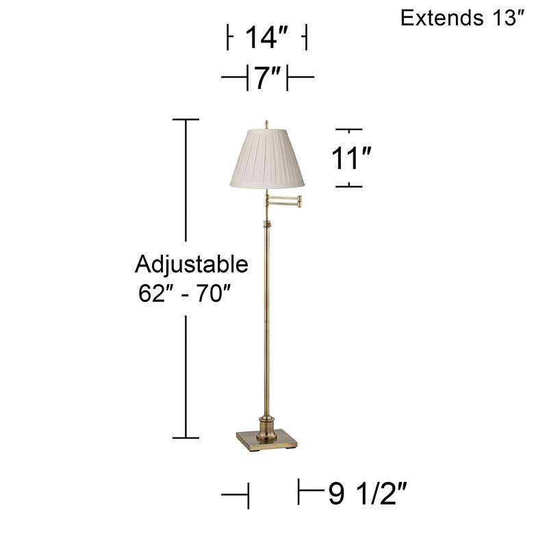 Image 3 360 Lighting Westbury Cream Linen Shade Brass Swing Arm Floor Lamp more views