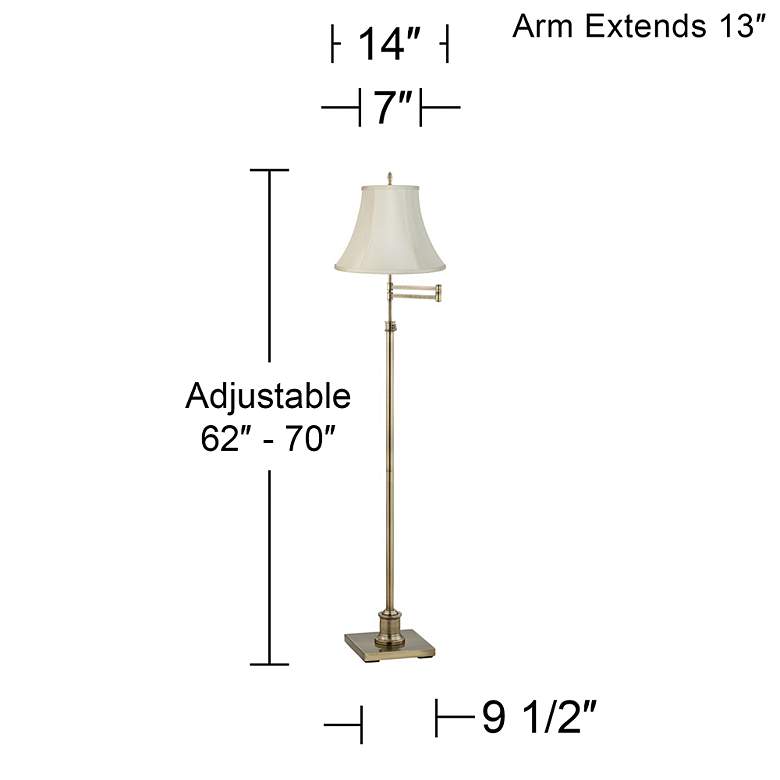 Image 4 360 Lighting Westbury Creme and Brass Adjustable Swing Arm Floor Lamp more views