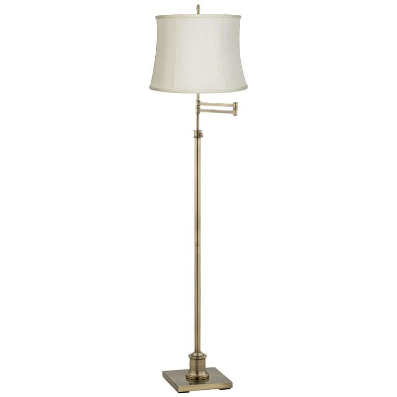 Image 2 360 Lighting Westbury Creme and Brass Adjustable Swing Arm Floor Lamp