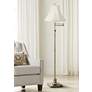 1_360 Lighting Westbury Creme Bell Shade Brass Swing Arm Floor Lamp