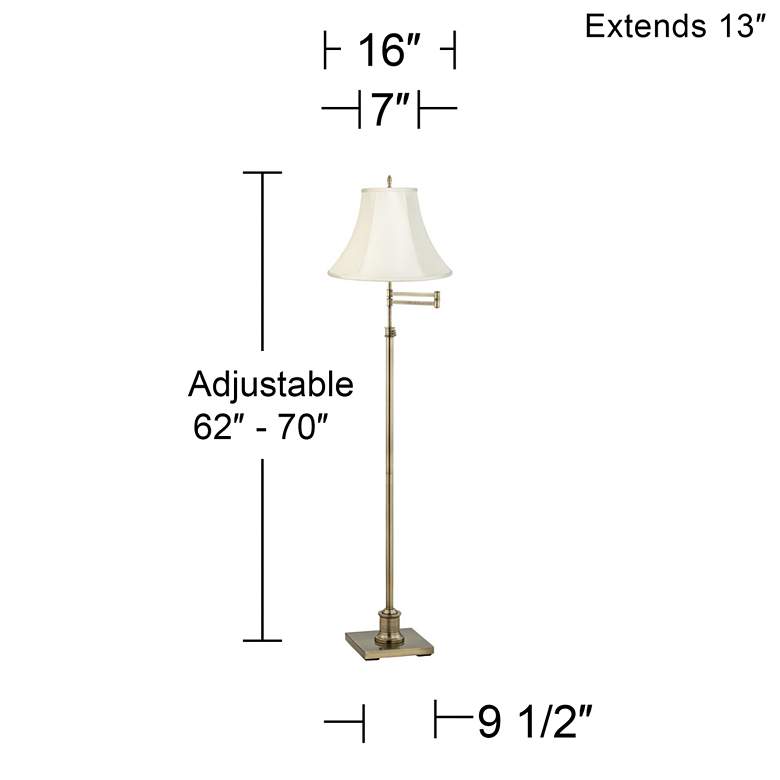 Image 3 360 Lighting Westbury Creme Bell Shade Brass Swing Arm Floor Lamp more views