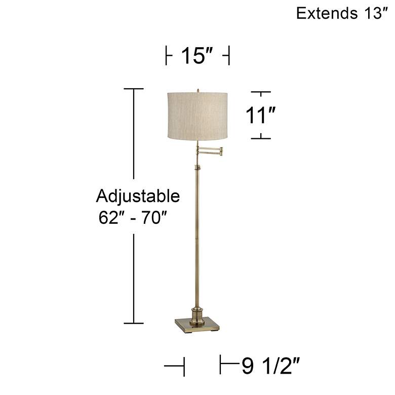 Image 4 360 Lighting Westbury Gold And Silver Brass Adjustable Swing Arm Floor Lamp more views