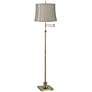 360 Lighting Westbury Gray and Brass Adjustable Swing Arm Floor Lamp