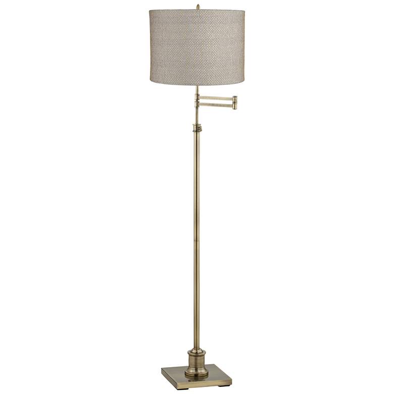Image 1 360 Lighting Westbury Gray and Brass Swing Arm Floor Lamp