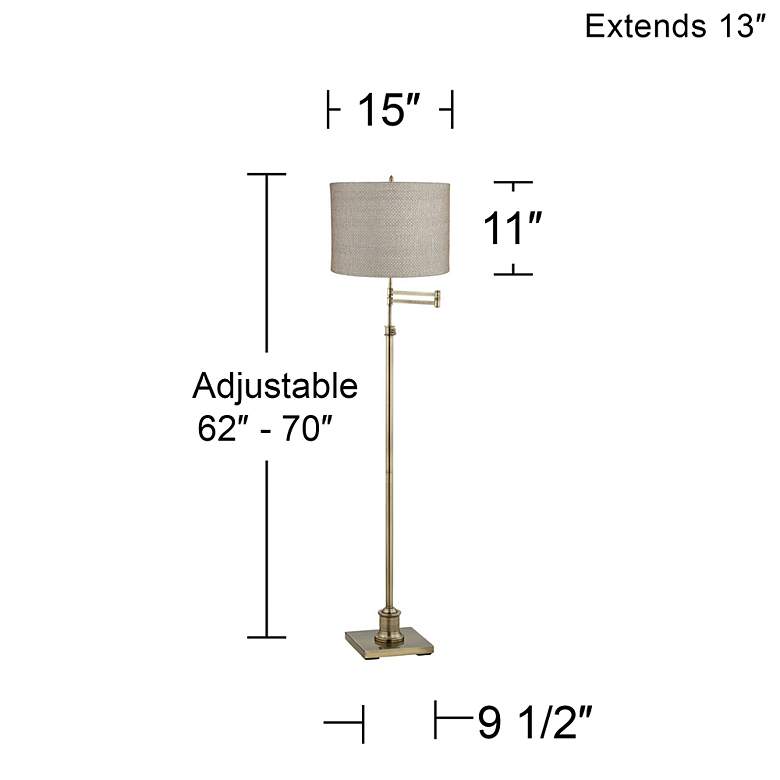 Image 4 360 Lighting Westbury Gray and Brass Swing Arm Floor Lamp more views