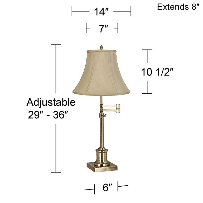 Image 3 360 Lighting Westbury Imperial Taupe Bell Brass Swing Arm Desk Lamp more views