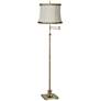 2_360 Lighting Westbury Ivory Linen and Brass Adjustable Swing Arm Floor Lamp