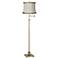 360 Lighting Westbury Ivory Linen and Brass Adjustable Swing Arm Floor Lamp