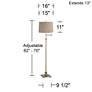 5_360 Lighting Westbury Linen and Brass Adjustable Swing Arm Floor Lamp more views