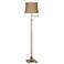 360 Lighting Westbury Natural Burlap Brass Adjustable Swing Arm Floor Lamp