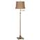 360 Lighting Westbury Natural Burlap Shade Brass Swing Arm Floor Lamp