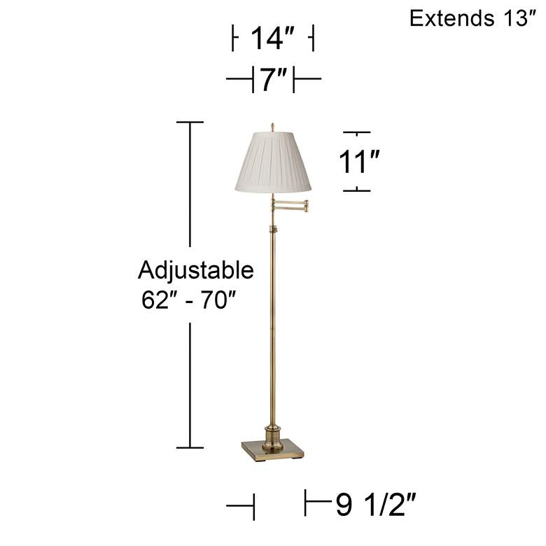 Image 3 360 Lighting Westbury Off-White Linen Shade Brass Swing Arm Floor Lamp more views