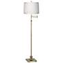 360 Lighting Westbury Off-White Shade Brass Swing Arm Floor Lamp