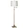 360 Lighting Westbury Off-White Shade Brass Swing Arm Floor Lamp