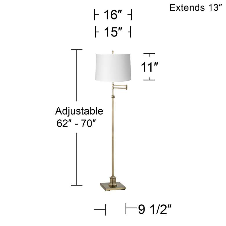 Image 3 360 Lighting Westbury Paper Shade and Brass Adjustable Swing Arm Floor Lamp more views